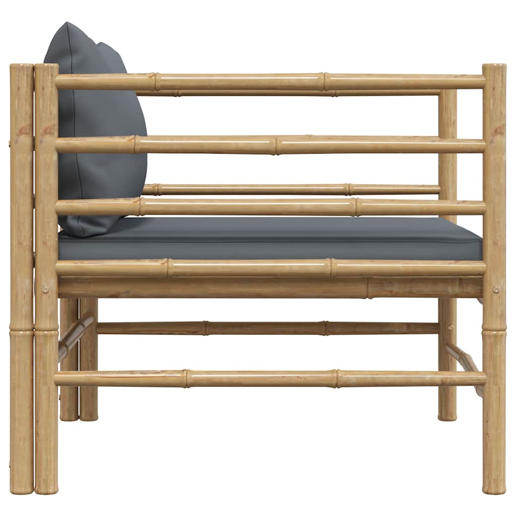 3-tlg. Garten-Lounge-Set mit Kissen Bambus