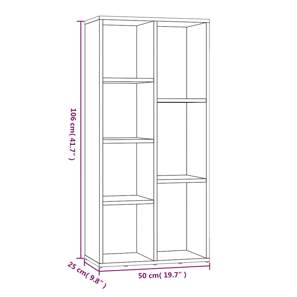 Bücherregal Weiß 50×25×106 cm Holzwerkstoff
