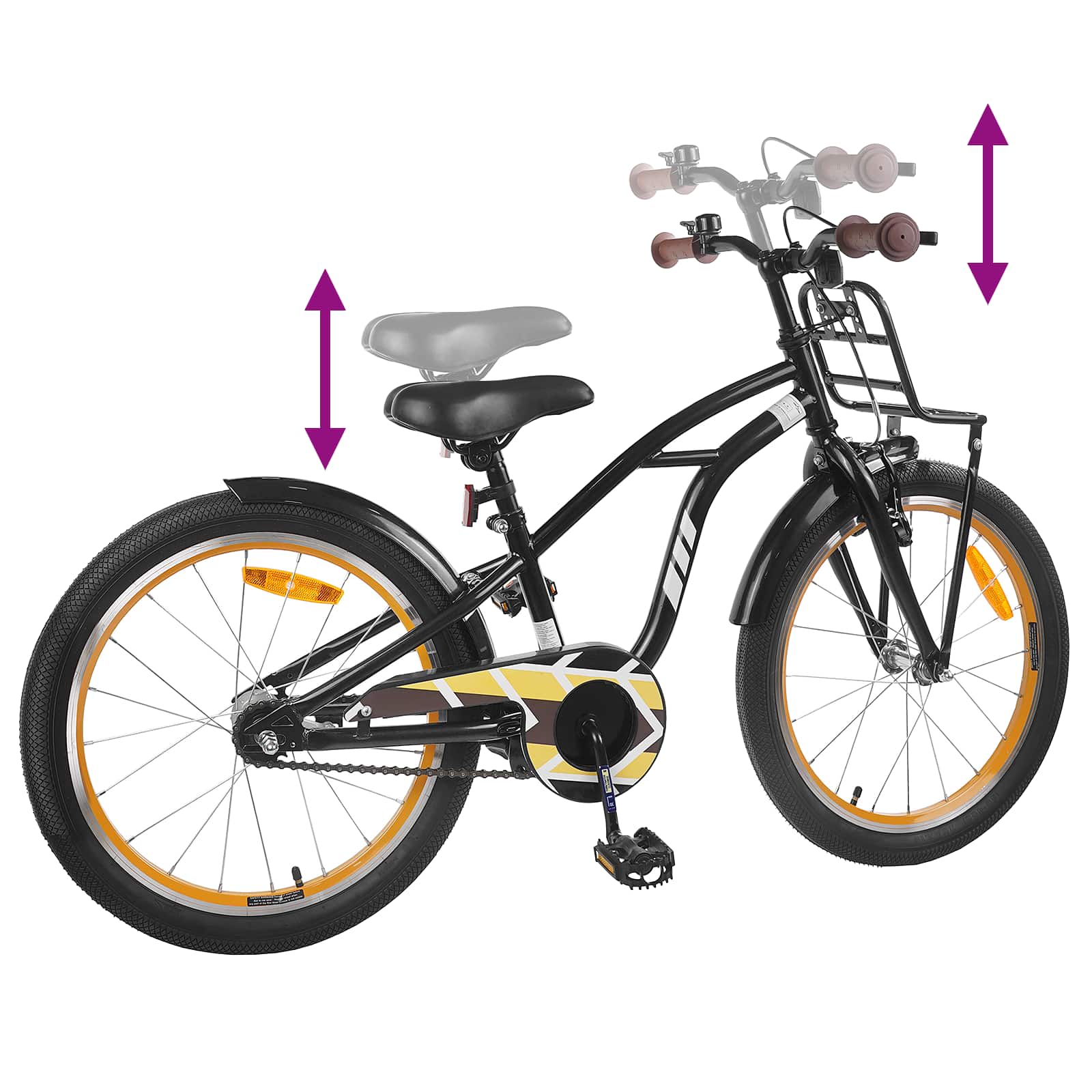 Kinderfahrrad 16 Zoll für 4-6 Jahre alt Schwarz