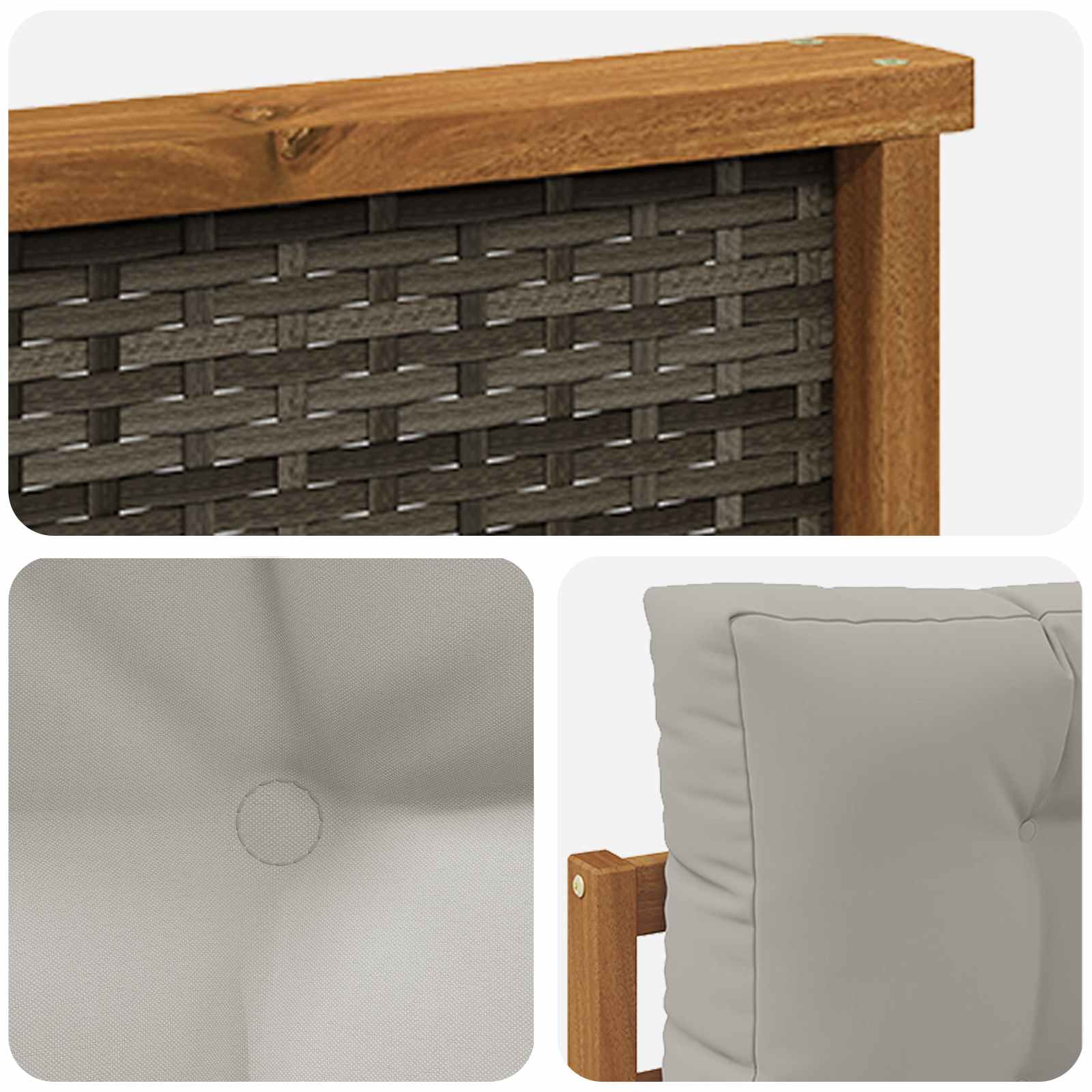 2 Stück Outdoor-Sofa Natur