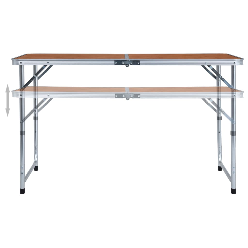 Campingtisch Klappbar Grau Aluminium 120x60 cm