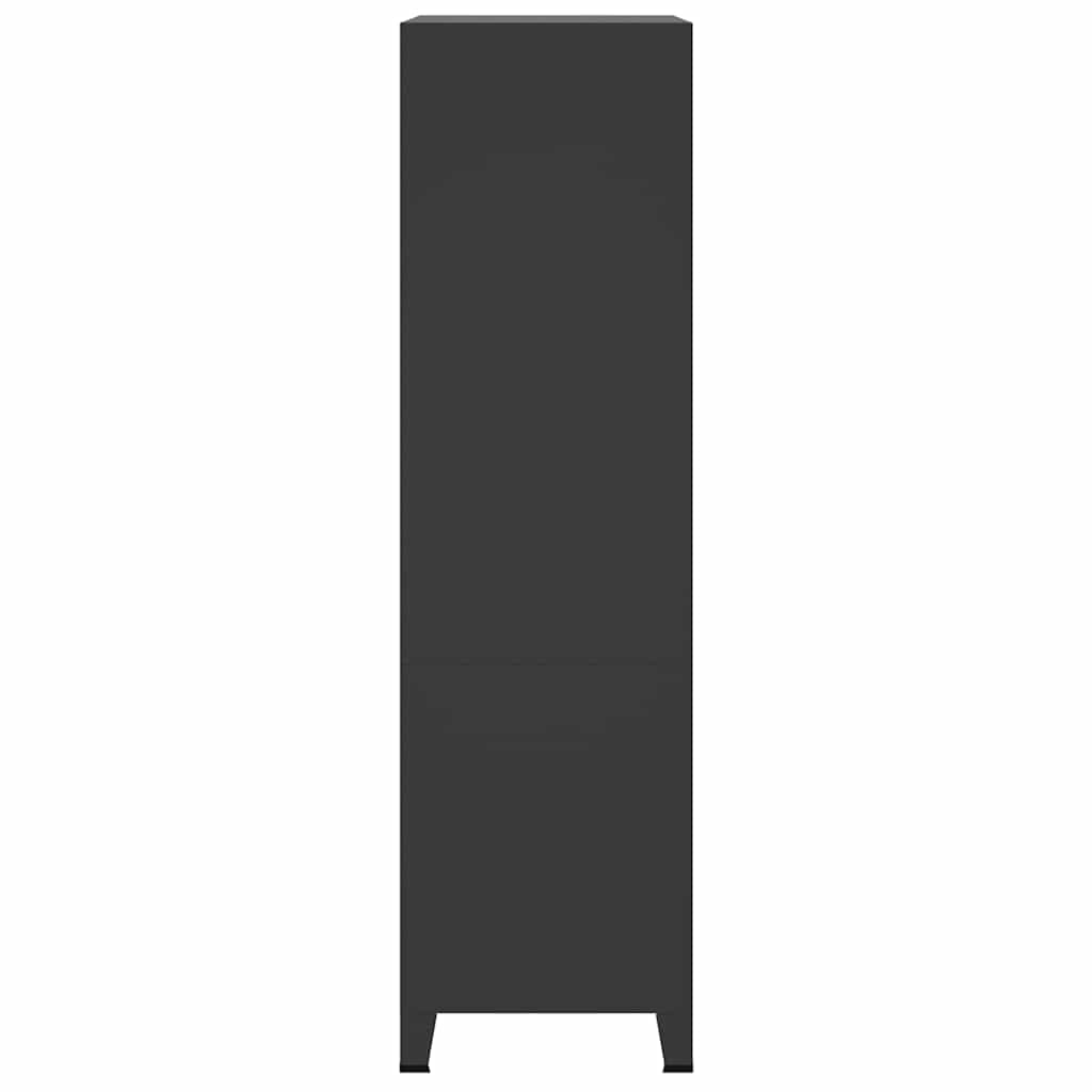 Industrial Kleiderschrank Schwarz 90x50x180 cm Metall