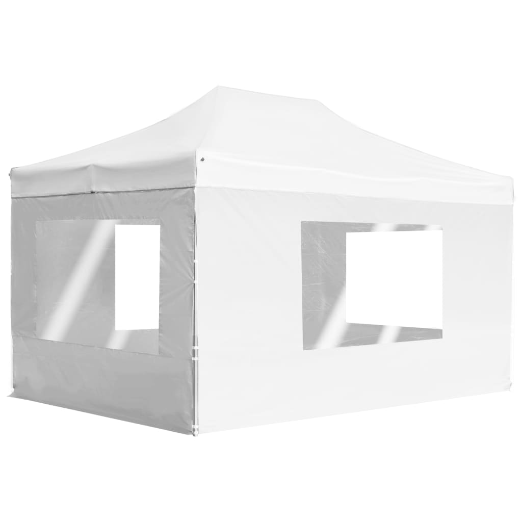 Profi-Partyzelt Faltbar mit Wänden Aluminium 3×3m Weiß