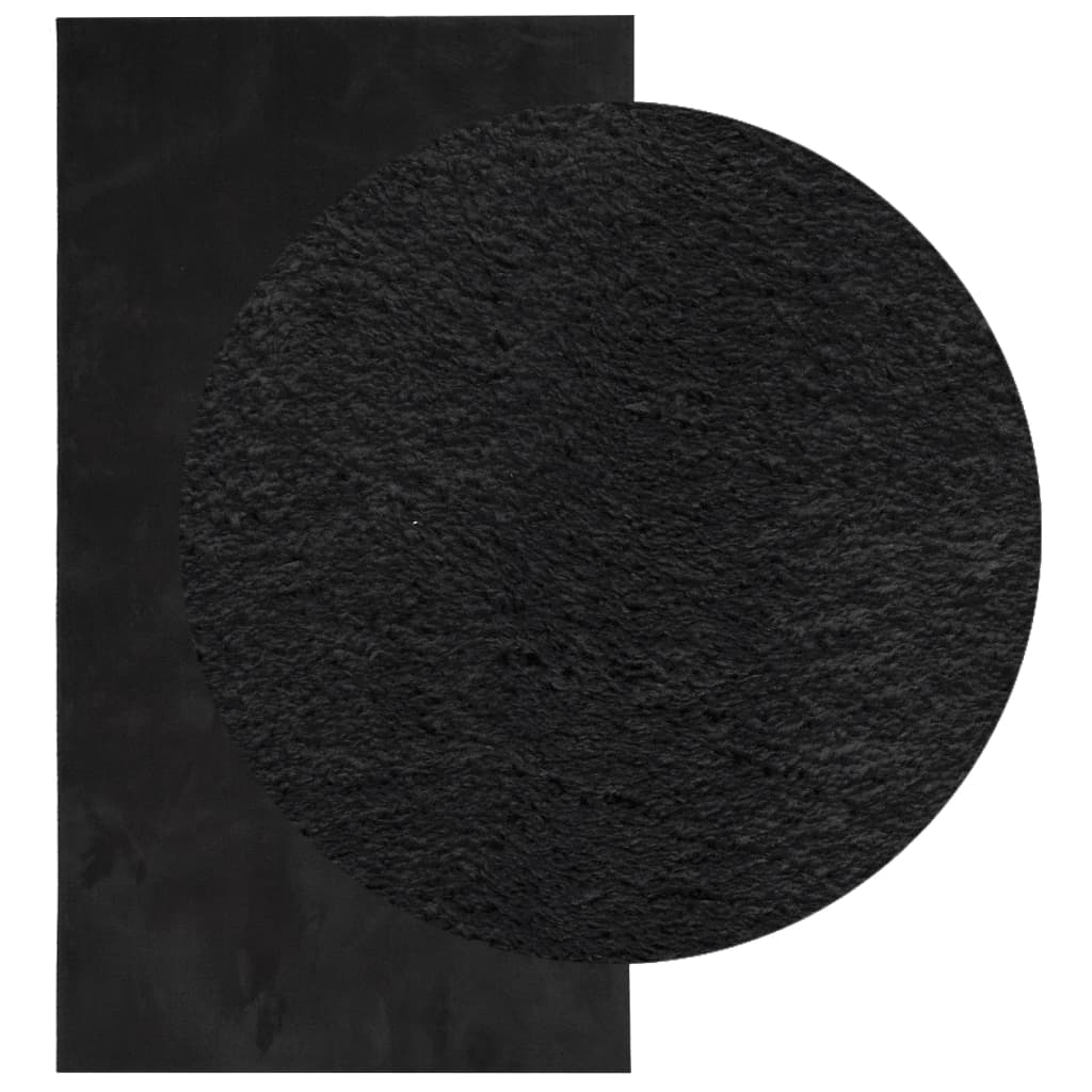 Teppich HUARTE Kurzflor Weich und Waschbar Anthrazit 60x110 cm