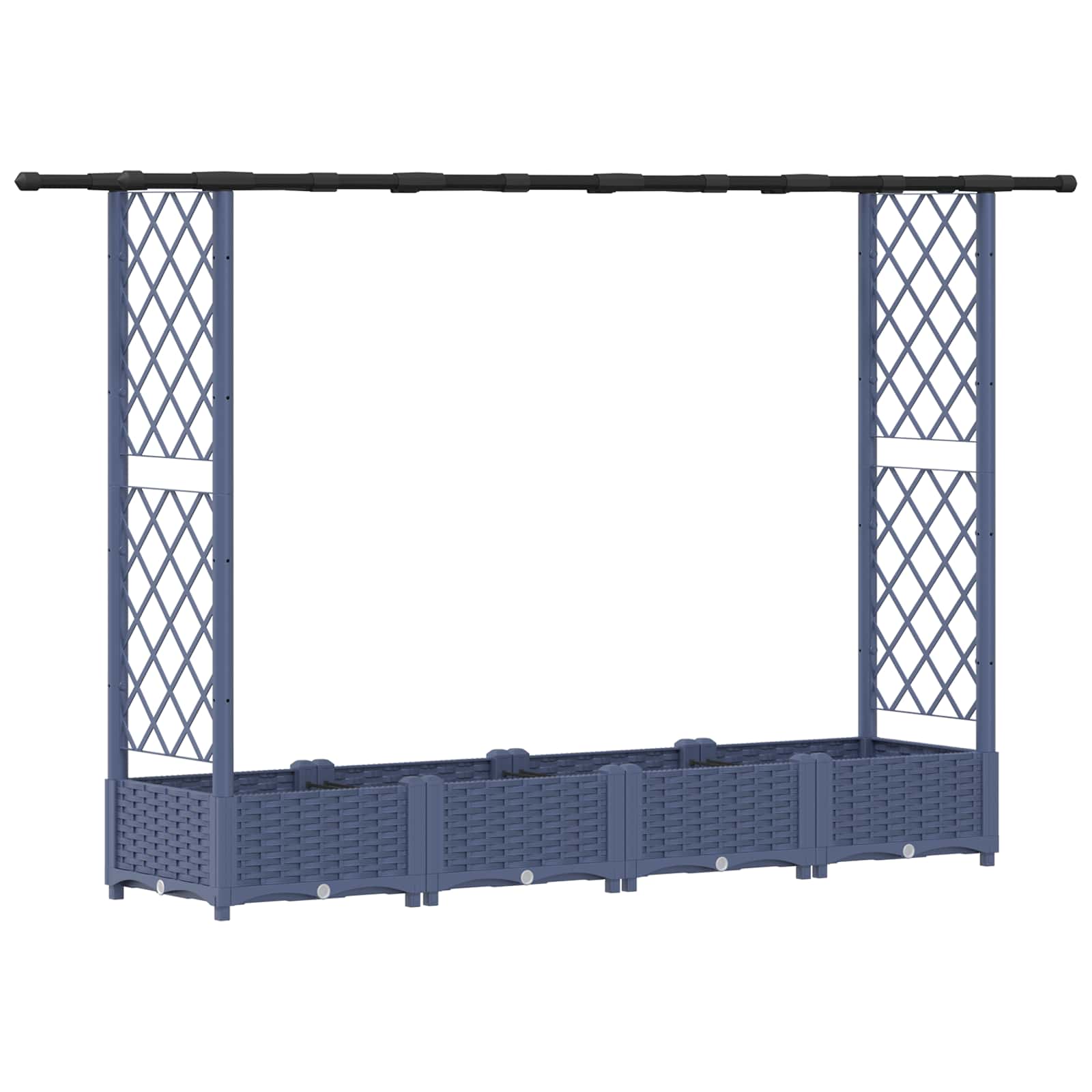 Hochbeet mit Rankgitter und Dach Braun 124 x 40 x 123 cm PP