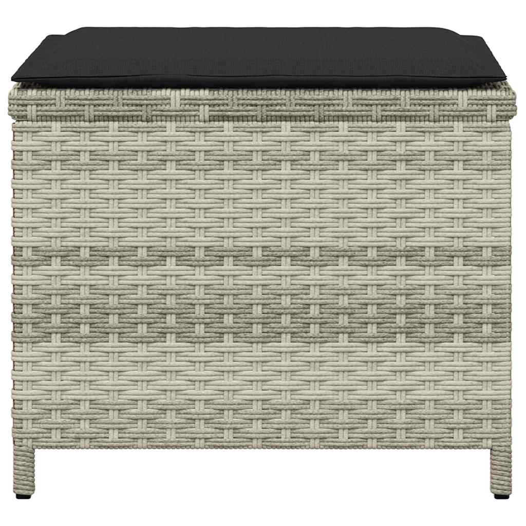Gartenhocker mit Kissen 4 Stk. Schwarz 41x41x36 cm Poly Rattan
