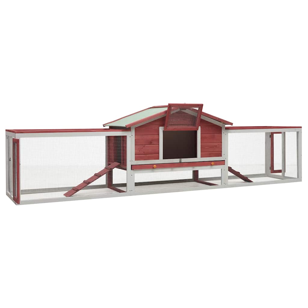 Kaninchenstall 310x70x87 cm Kiefernholz & Tannenholz