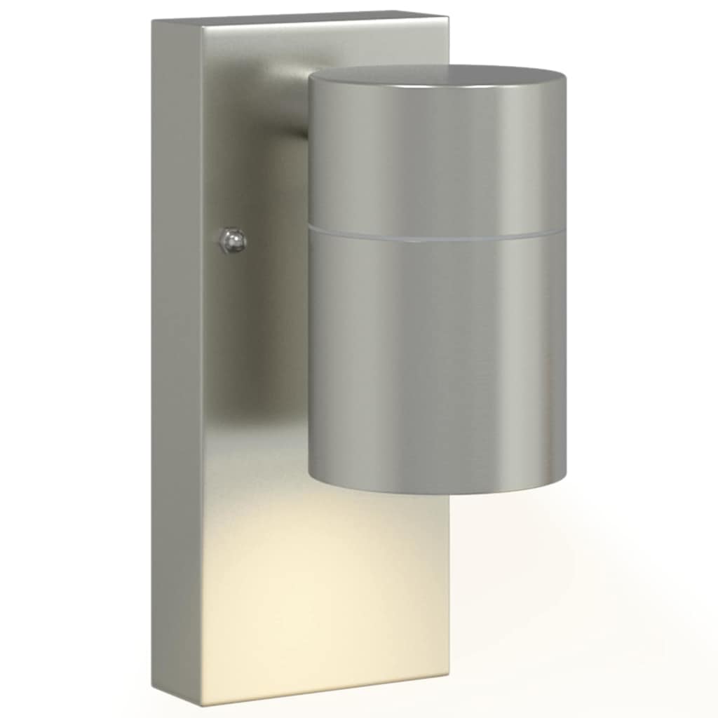 Außenwandleuchte Silber 6,5 x 10,5 x 16 cm Edelstahl und Glas