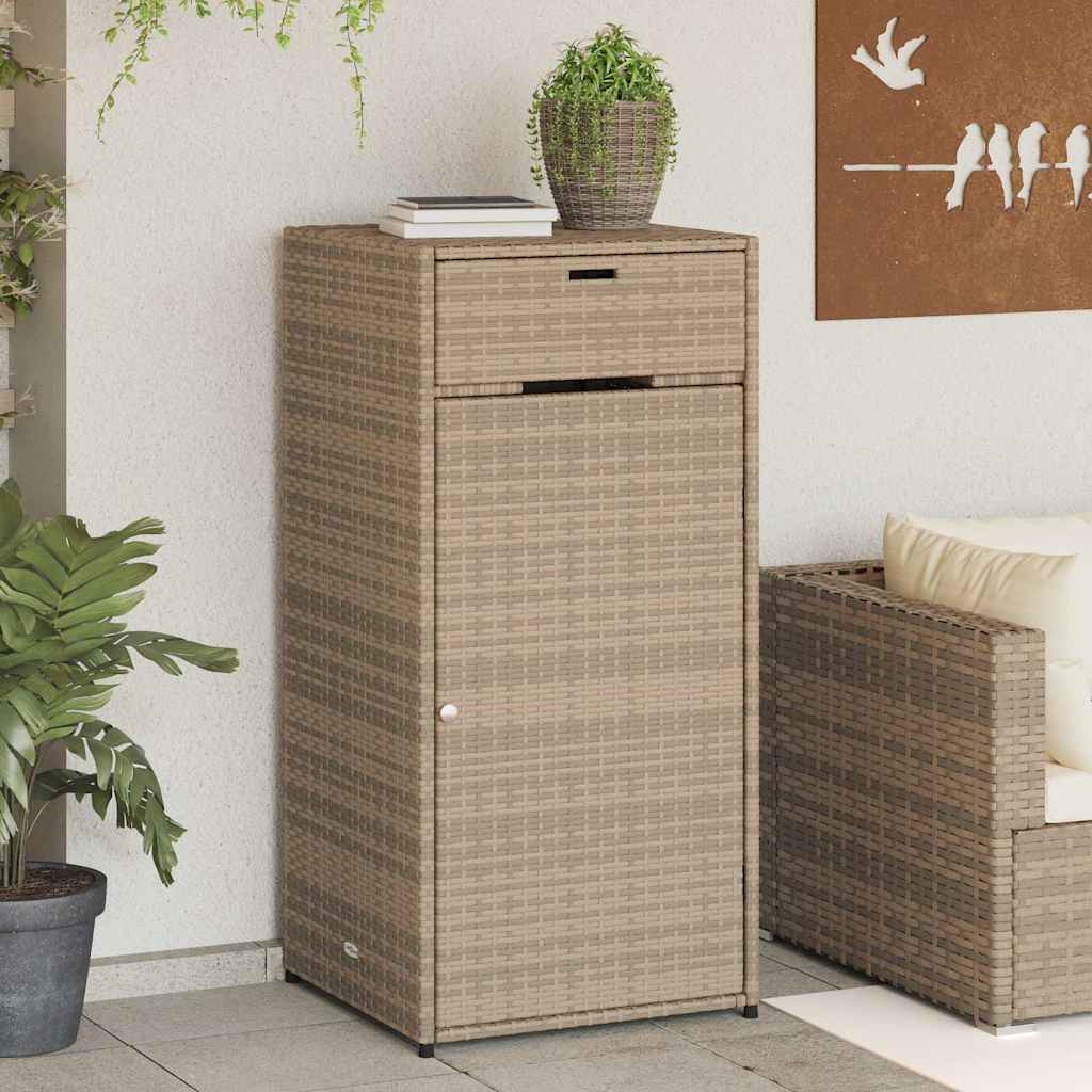 Gartenschrank Schwarz 55x55x111 cm Poly Rattan