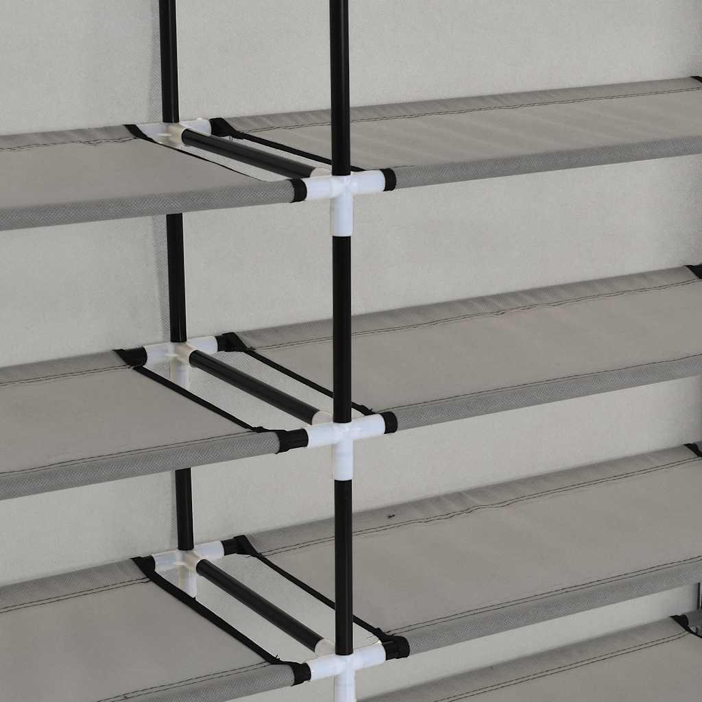 Stoff Schuhschrank mit Abdeckung 115 x 28 x 110 cm Schwarz
