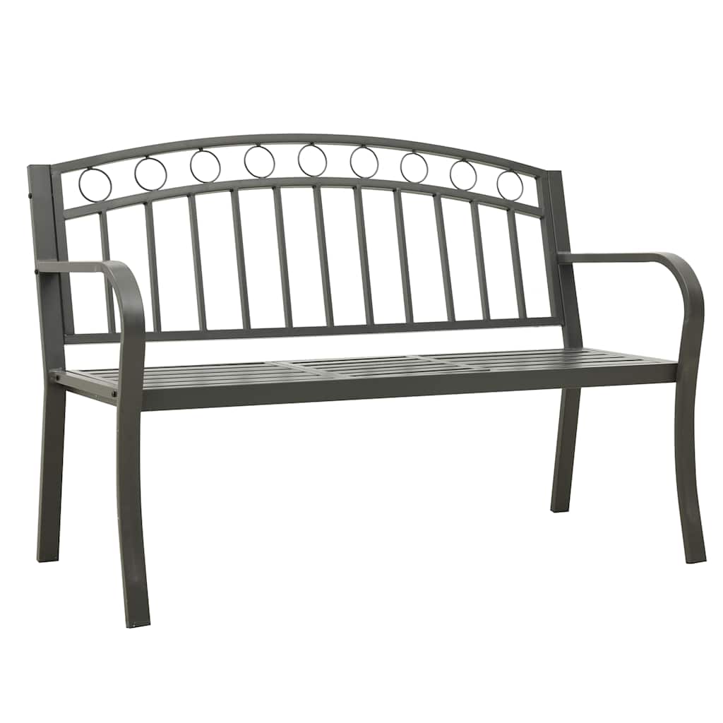 Gartenbank Grau 120 cm Stahl