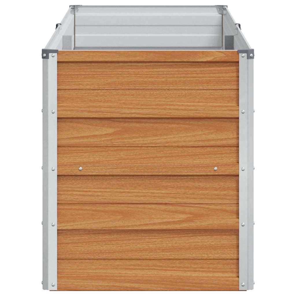 Hochbeet Hellbraun 100 x 100 x 77 cm Verzinkter Stahl