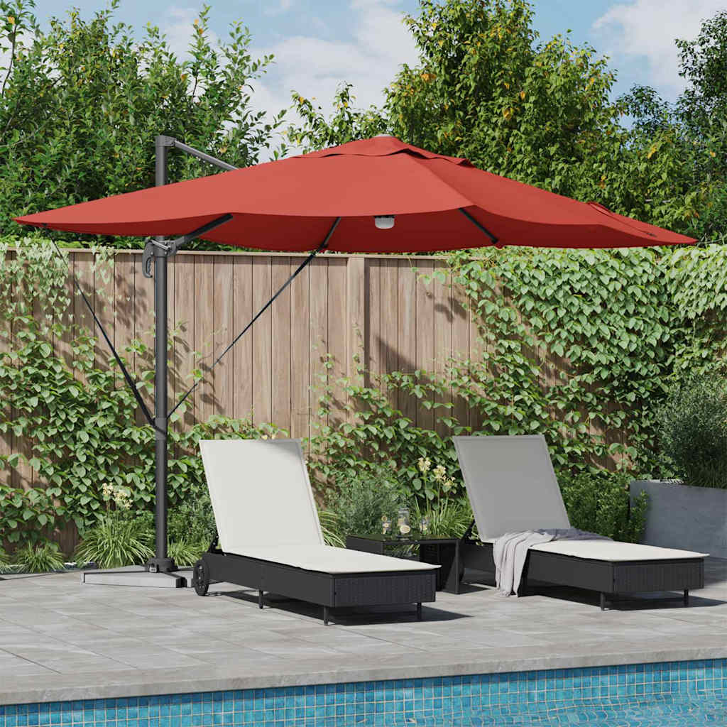 Sonnenschirm Sand 351 x 250 x 253 cm Polyester und Aluminium