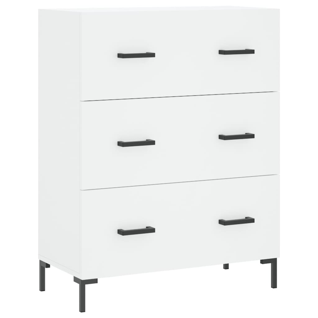Highboard Hochglanz-Weiß 69,5x34x180 cm Holzwerkstoff