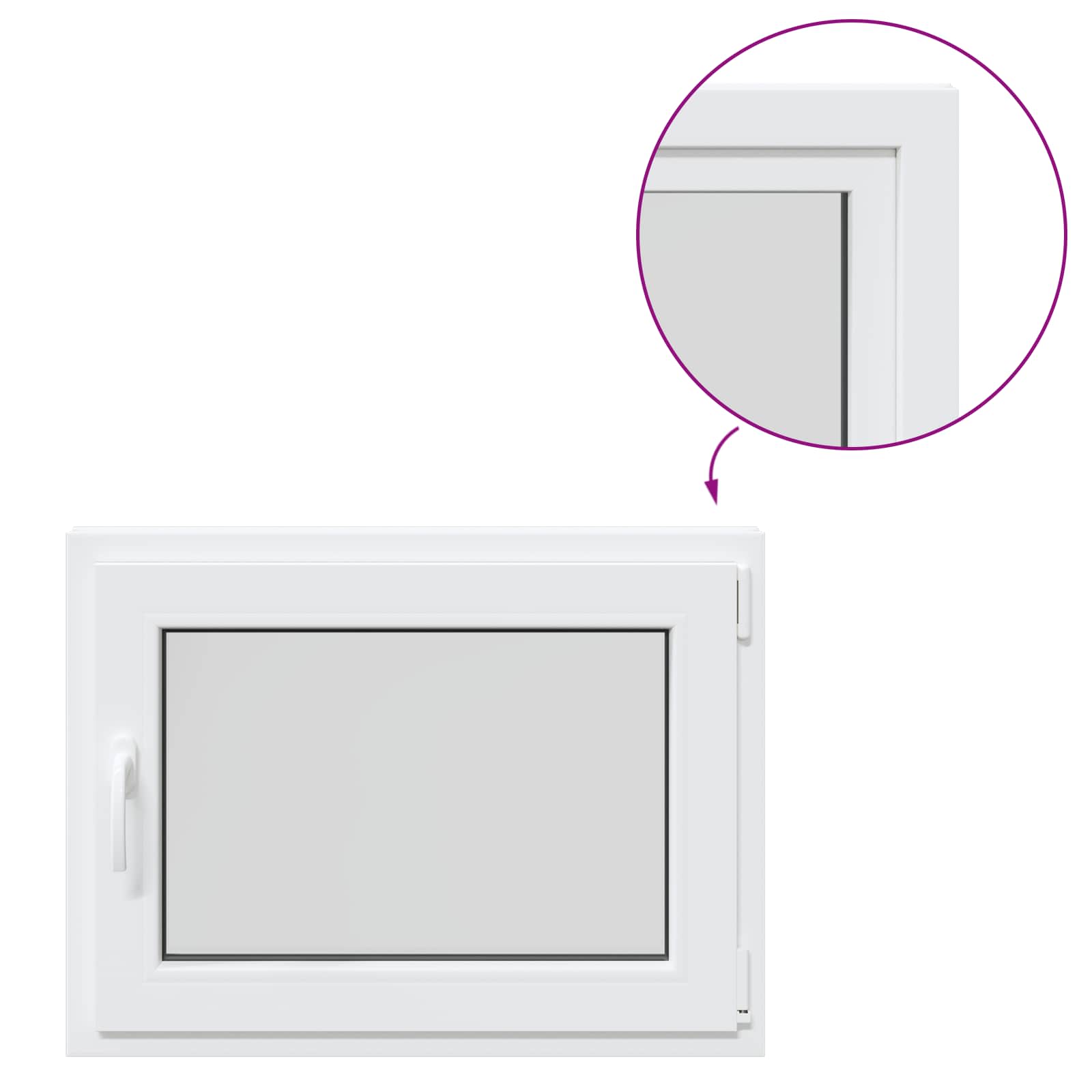 Kellerfenster RISOR 50 x 50 cm PVC und Glas Weiß