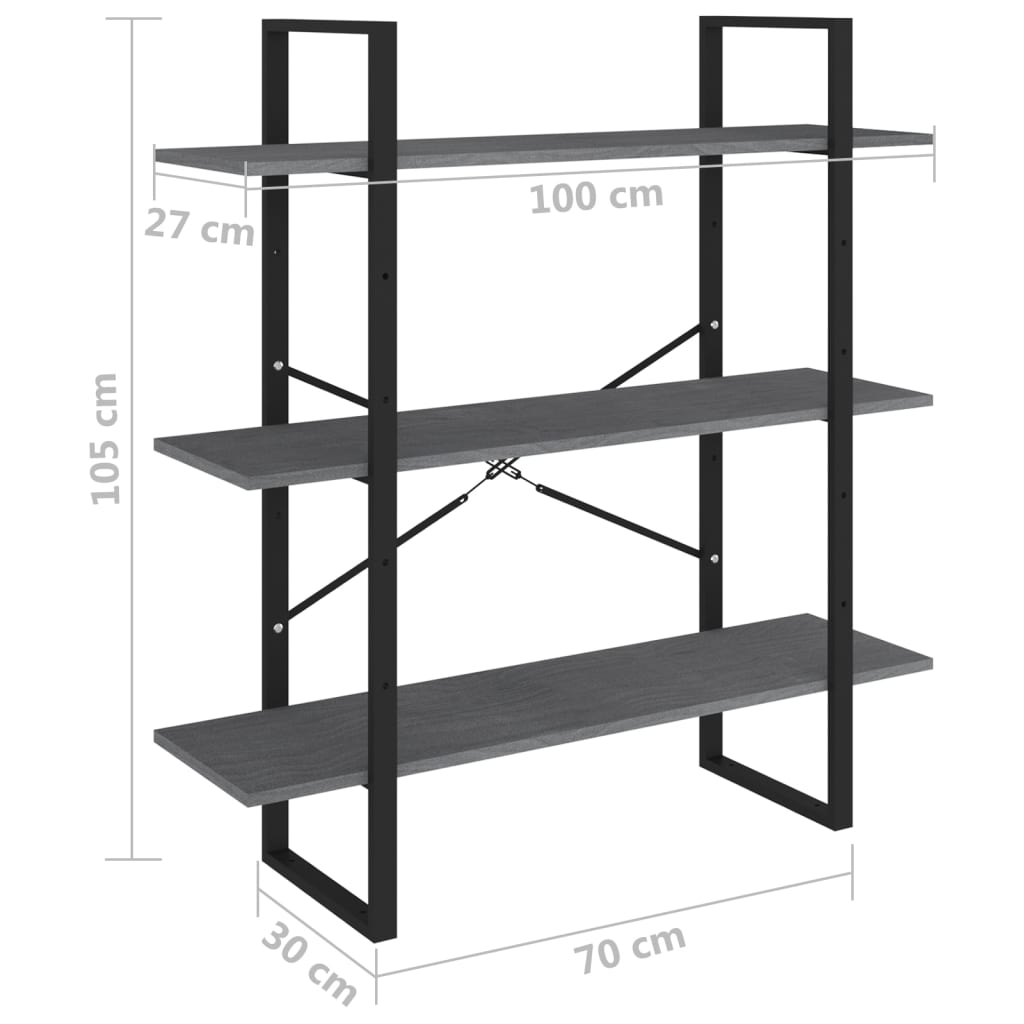 Bücherregal Weiß 100x30x105 cm Holzwerkstoff