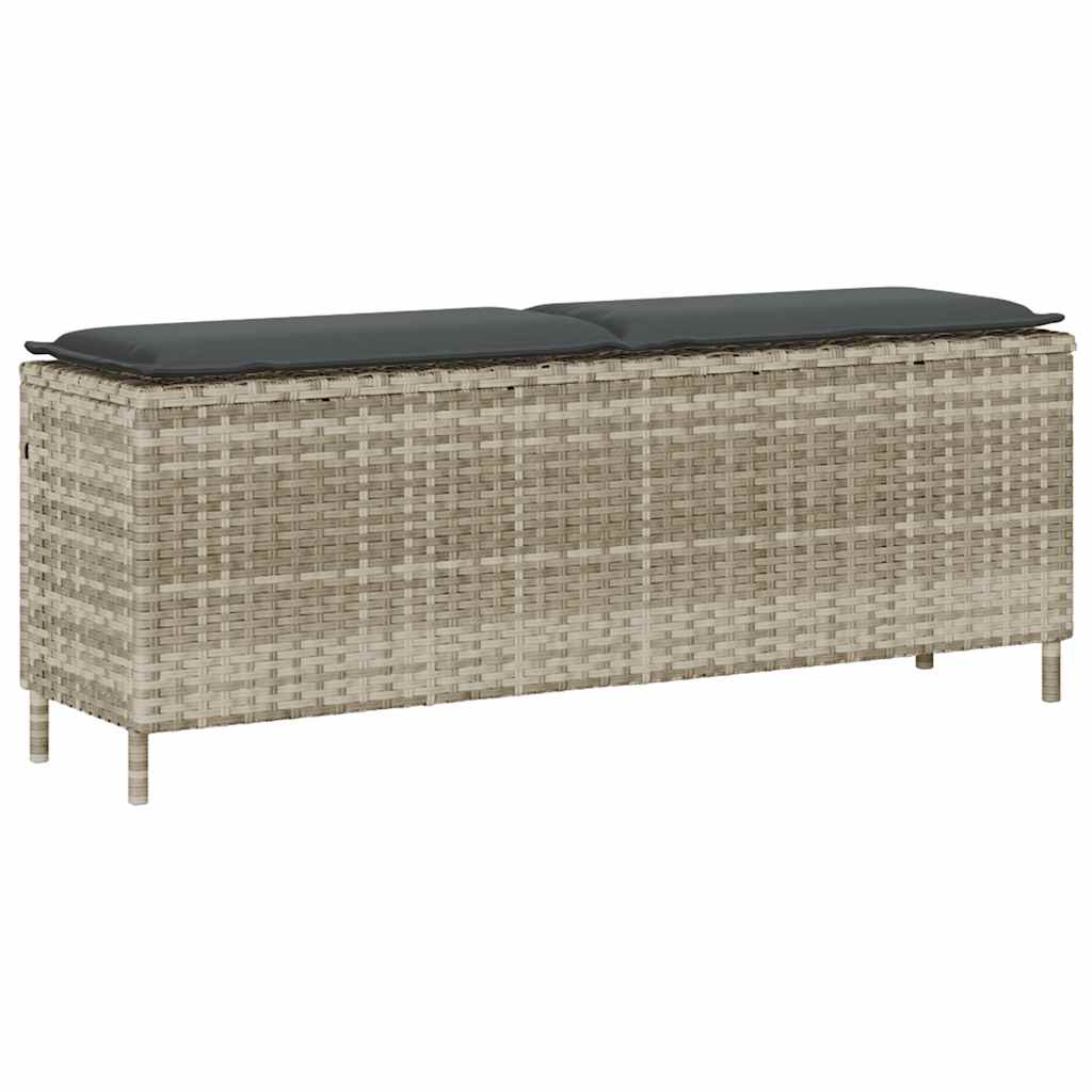 Gartenbank mit Kissen Schwarz 110x30x40,5 cm Poly Rattan