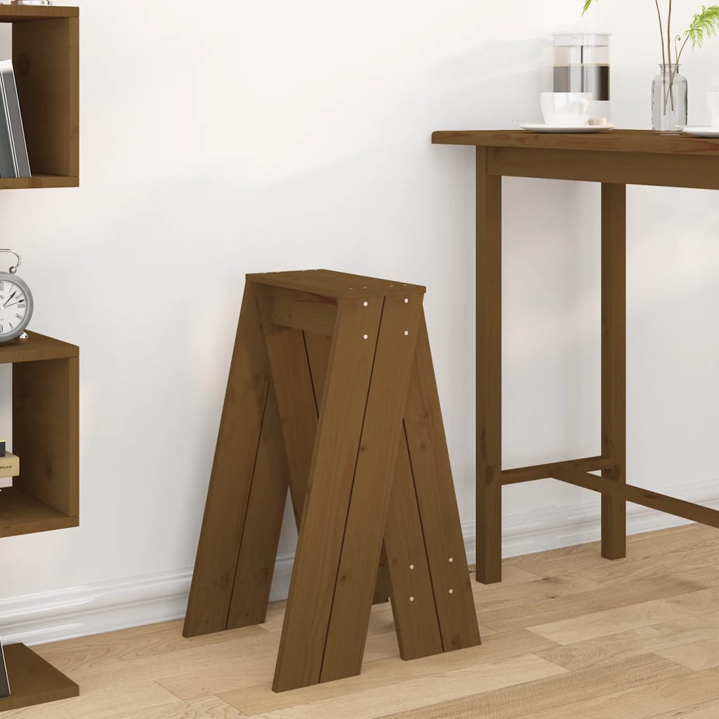 Hocker 2 Stk. 40x40x45 cm Massivholz Kiefer