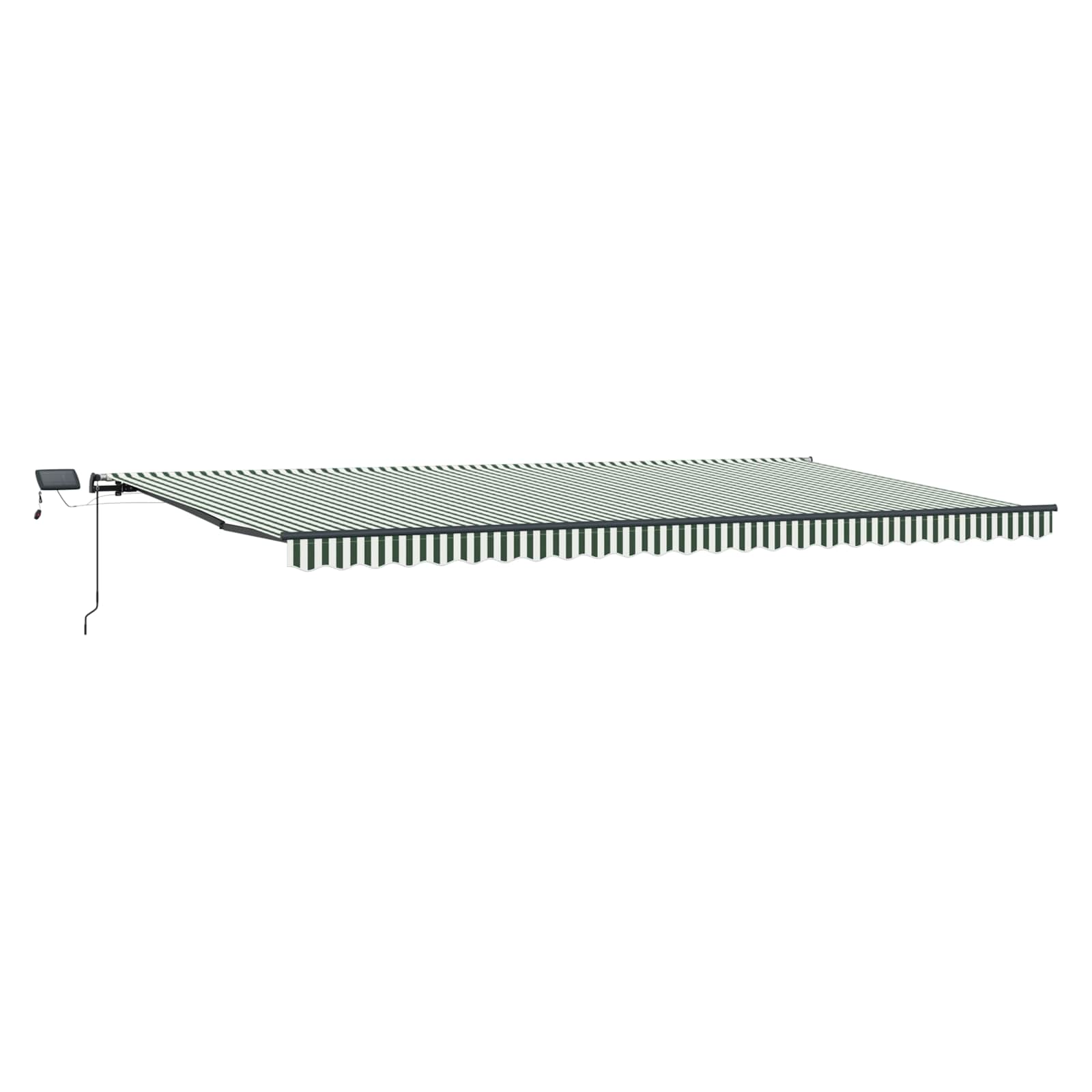 Markise Manuell Einziehbar mit LED 300x250 cm Blau und Weiß