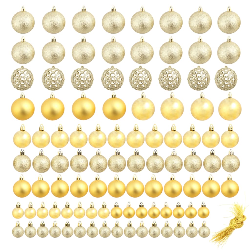 100-tlg. Weihnachtskugel-Set Weiß