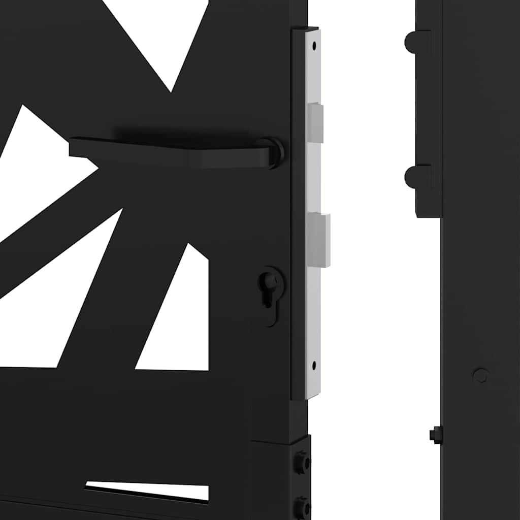 Gartentor Schwarz 100x100 cm Stahl Lichtdesign