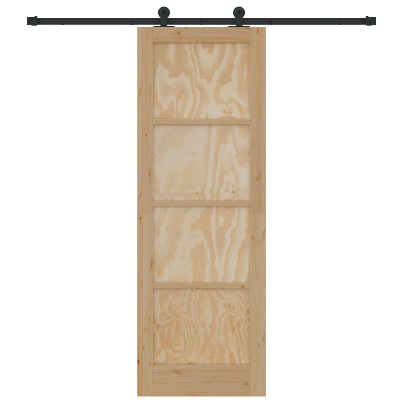 Schiebetür Natürlich und Schwarz 61 x 198,5 cm