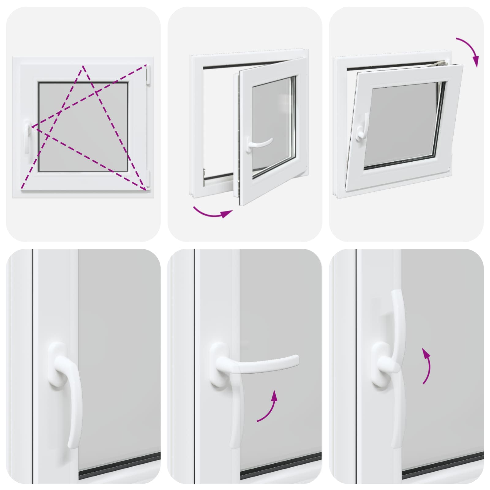 Kellerfenster RISOR 50 x 50 cm PVC und Glas Weiß