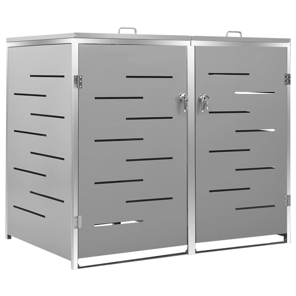 Mülltonnenbox für 3 Tonnen 207x77,5x112,5 cm Edelstahl