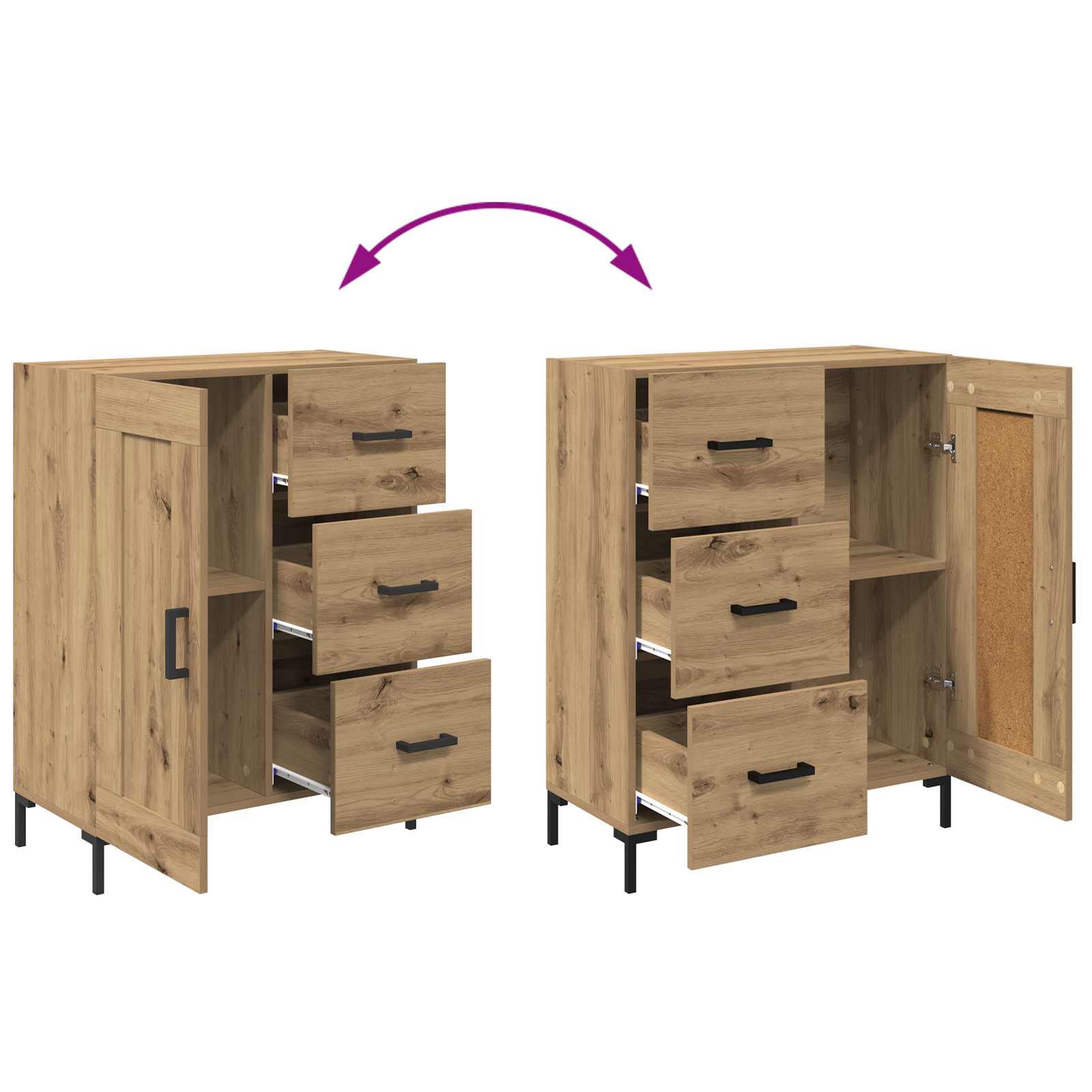 Highboard Betongrau 69,5x34x180 cm Holzwerkstoff