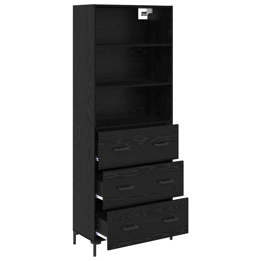 Highboard Hochglanz-Weiß 69,5x34x180 cm Holzwerkstoff