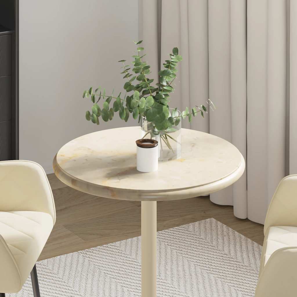 Tischplatte Creme Ø40x2,5 cm Marmor