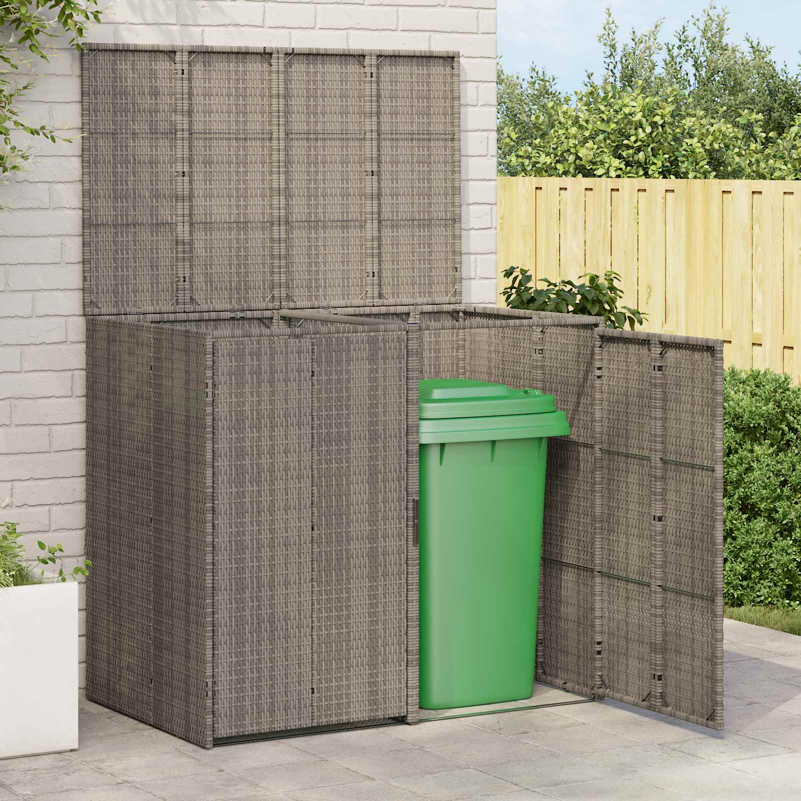 Mülltonnenbox Schwarz 65 x 80 x 115 cm Polyethylen