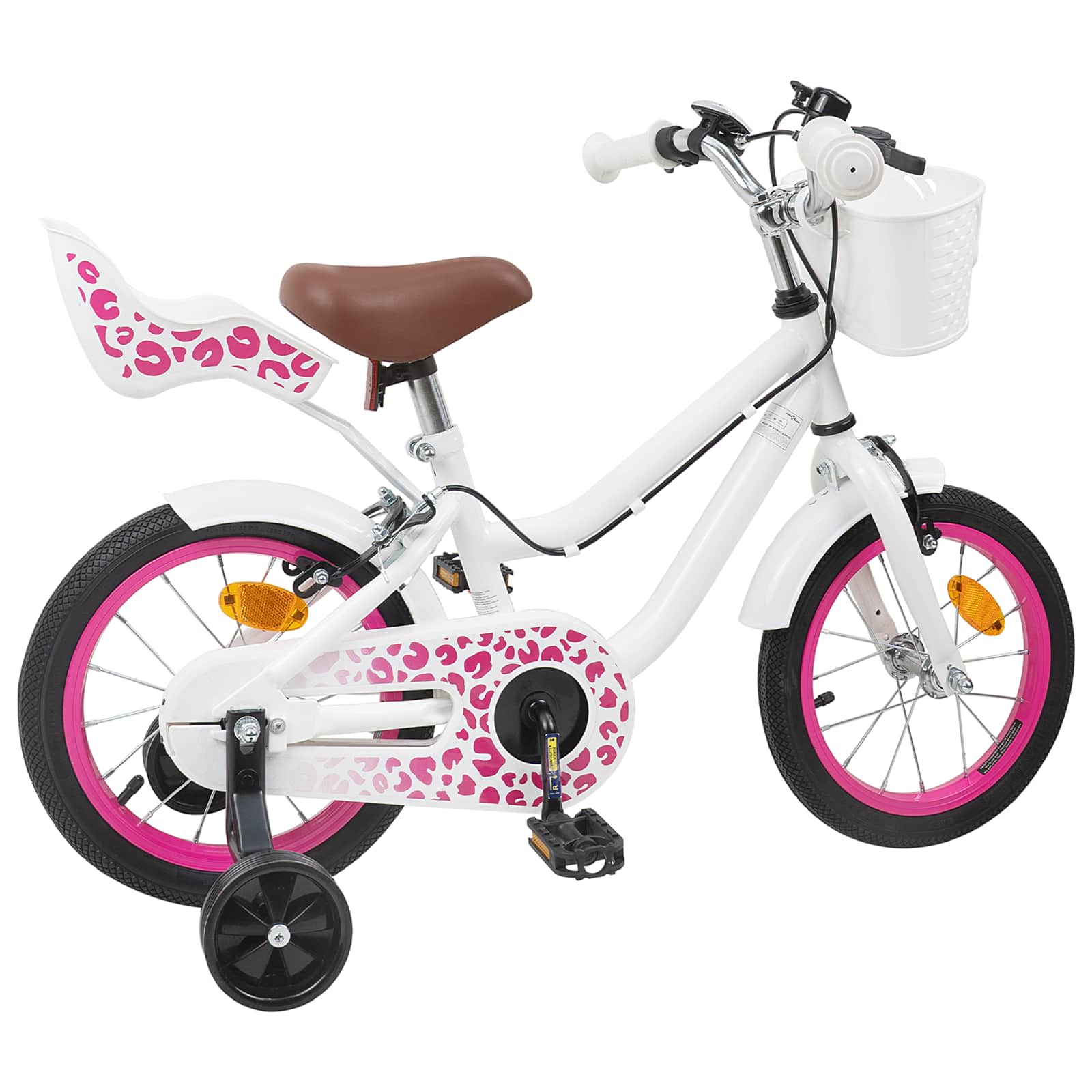 Kinderfahrrad Mit Stützrädern 12 Zoll für 2-4 Jahre alt Rosa