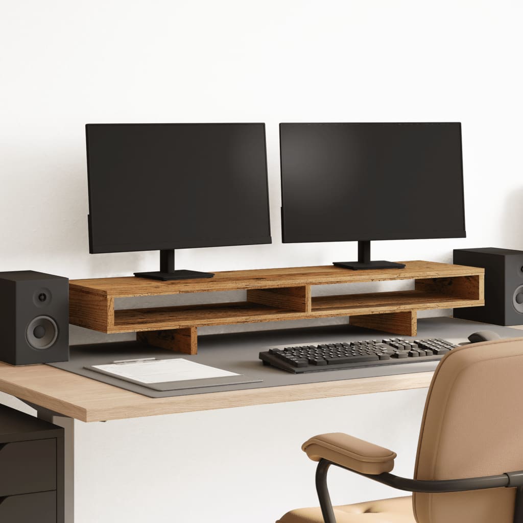 Monitor Halterung Schwarz 100 x 27 x 15 cm Holzwerkstoff
