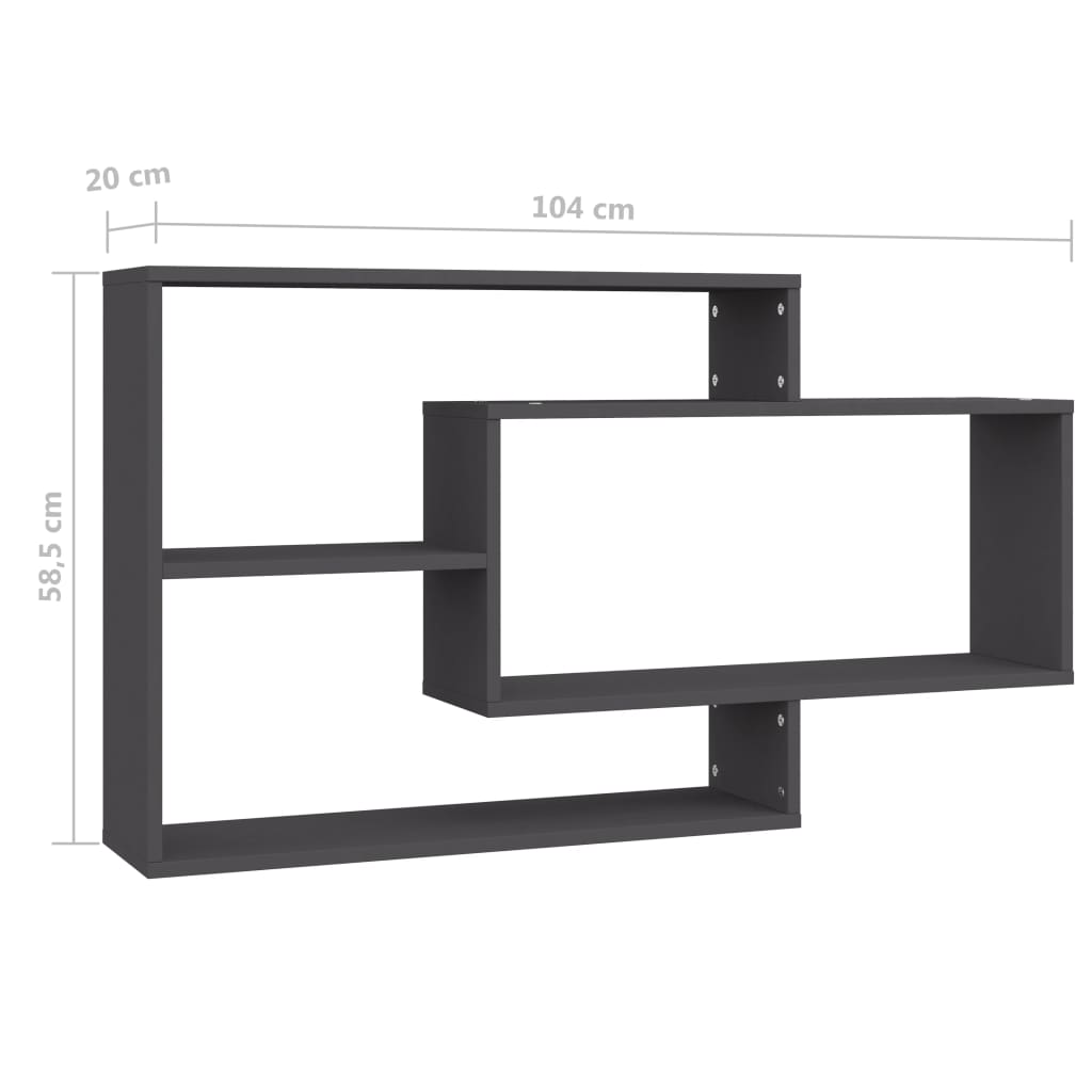 Wandregale Weiß 104x20x58,5 cm Holzwerkstoff