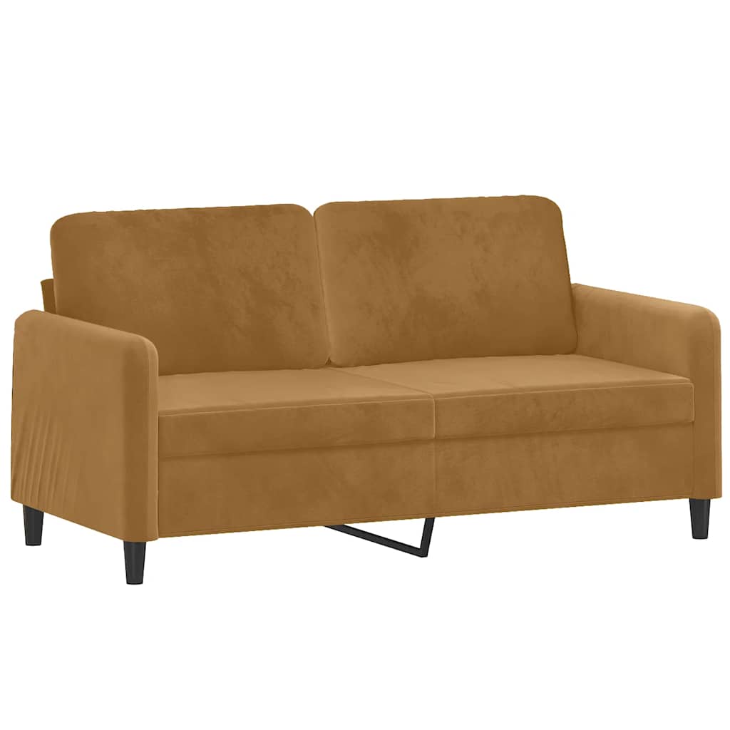 2-Sitzer-Sofa mit Zierkissen Dunkelgrün 120 cm Samt