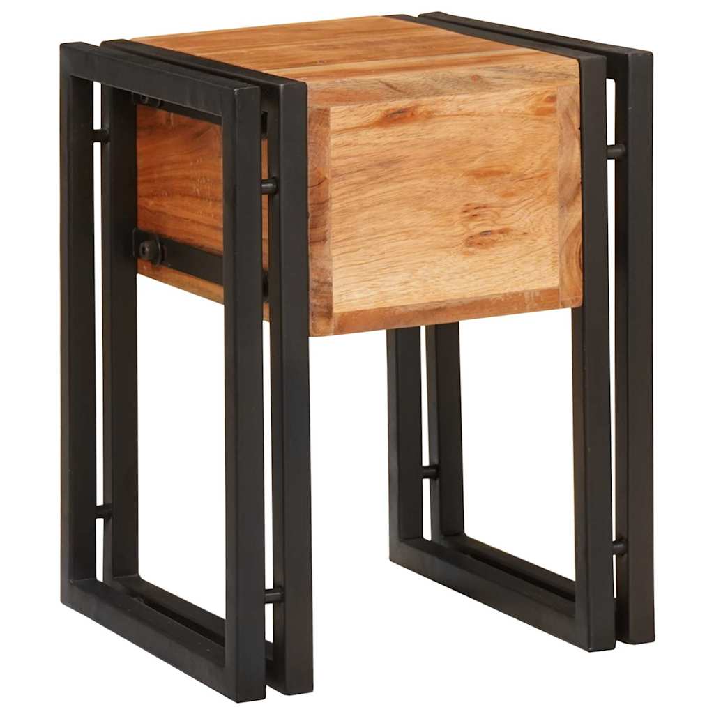 Beistelltisch mit Schubladen 40 x 40 x 50 cm Massivholz Mango