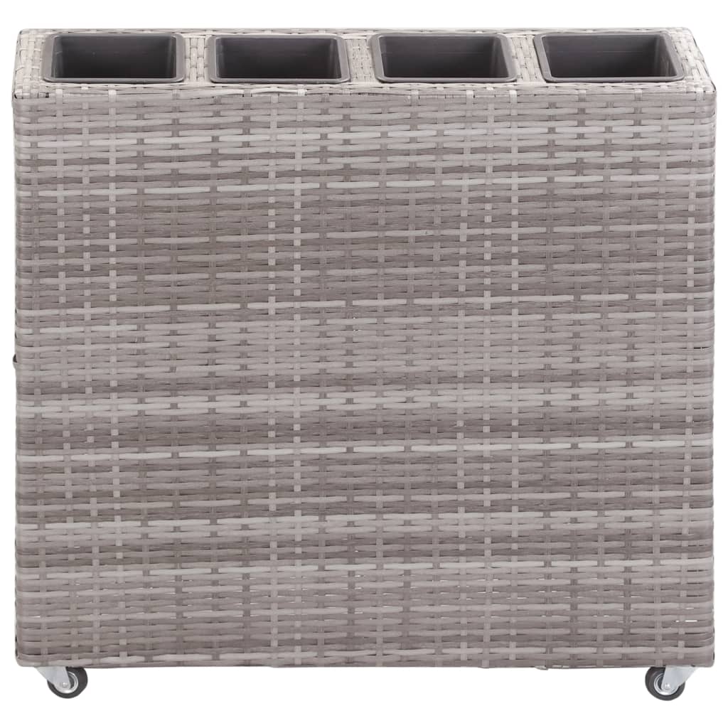Garten-Hochbeet mit 4 Töpfen 80x22x79 cm Poly-Rattan Schwarz