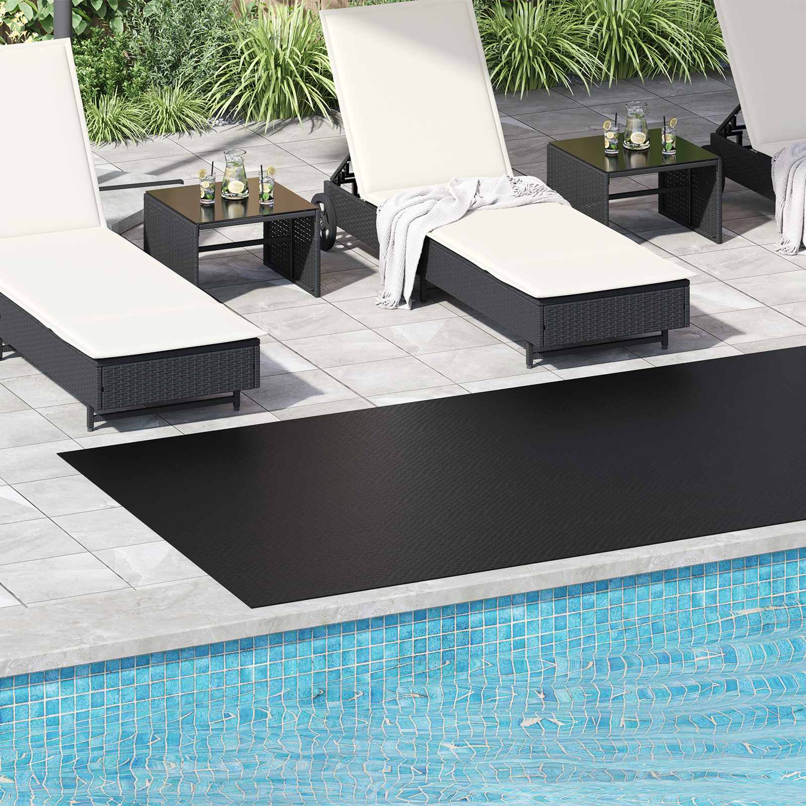 Bodenbelag Schwarz 1 x 2 m Gummi