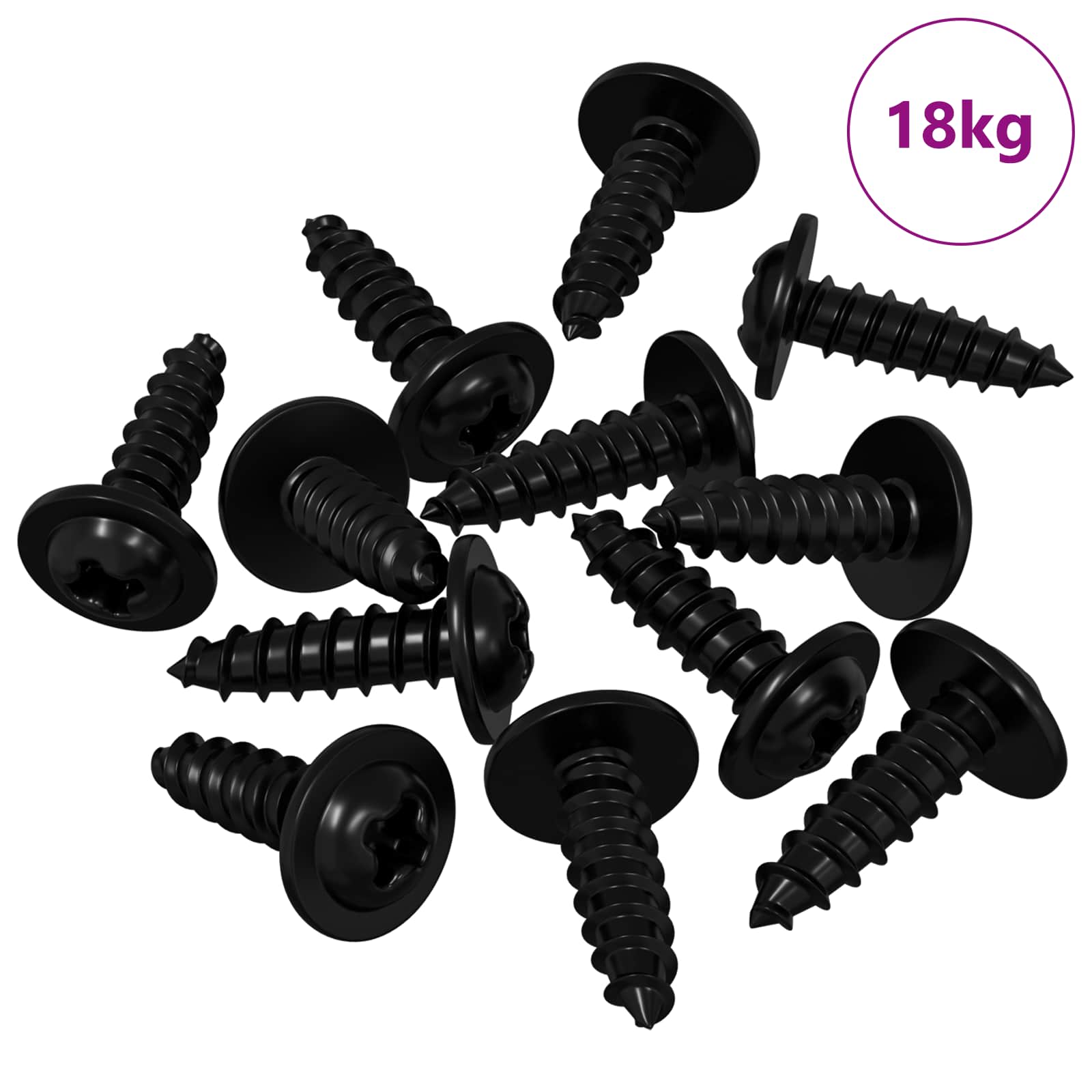 Selbstschneidender Nagel 2 pcs Schwarz 3,5 x 12 mm Eisen