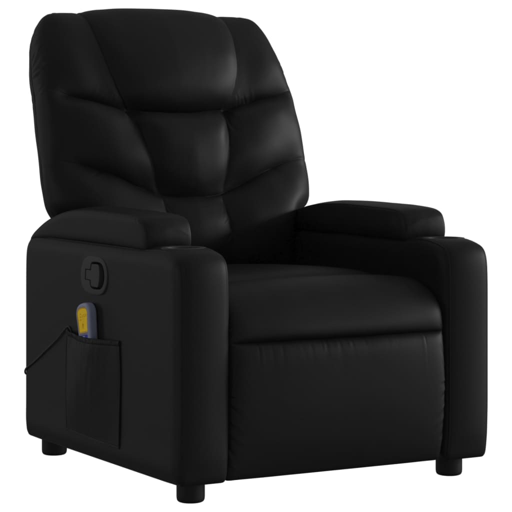 Massage-Relaxsessel, Kunstleder, Schwarz