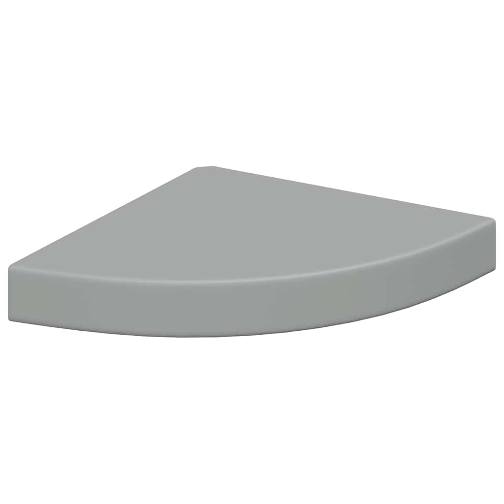 Schwebende Eckregale 2 Stk. Hochglanz-Weiß 25x25x3,8 cm MDF