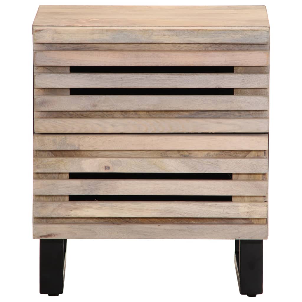 Nachttisch 40x34x46 cm Raues Mangoholz