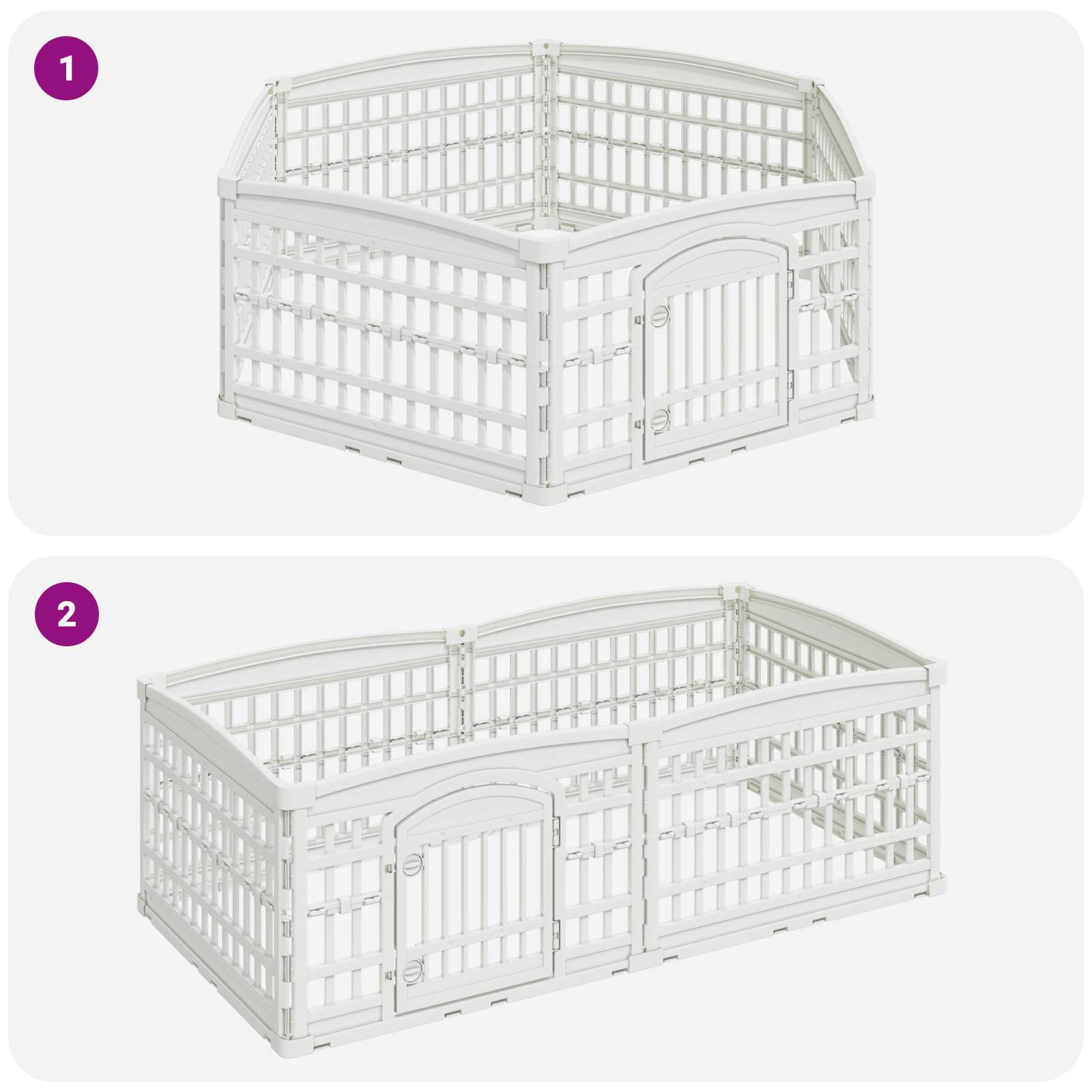 6-Panel-Hundespielplatz 122 x 106,5 x 40 cm Kunststoff Weiß