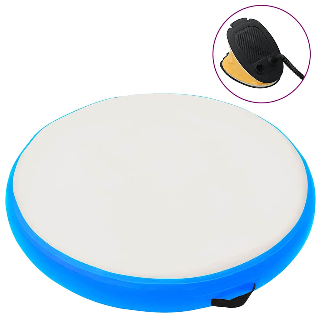 Aufblasbare Gymnastikmatte mit Pumpe 100x100x10 cm PVC Rosa