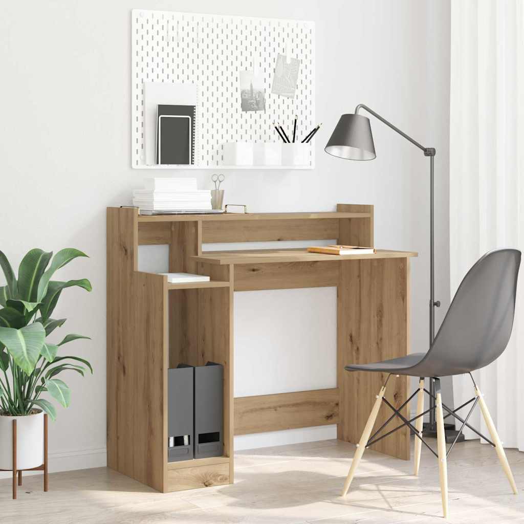 Schreibtisch mit LEDs Weiß 97x45x90 cm Holzwerkstoff