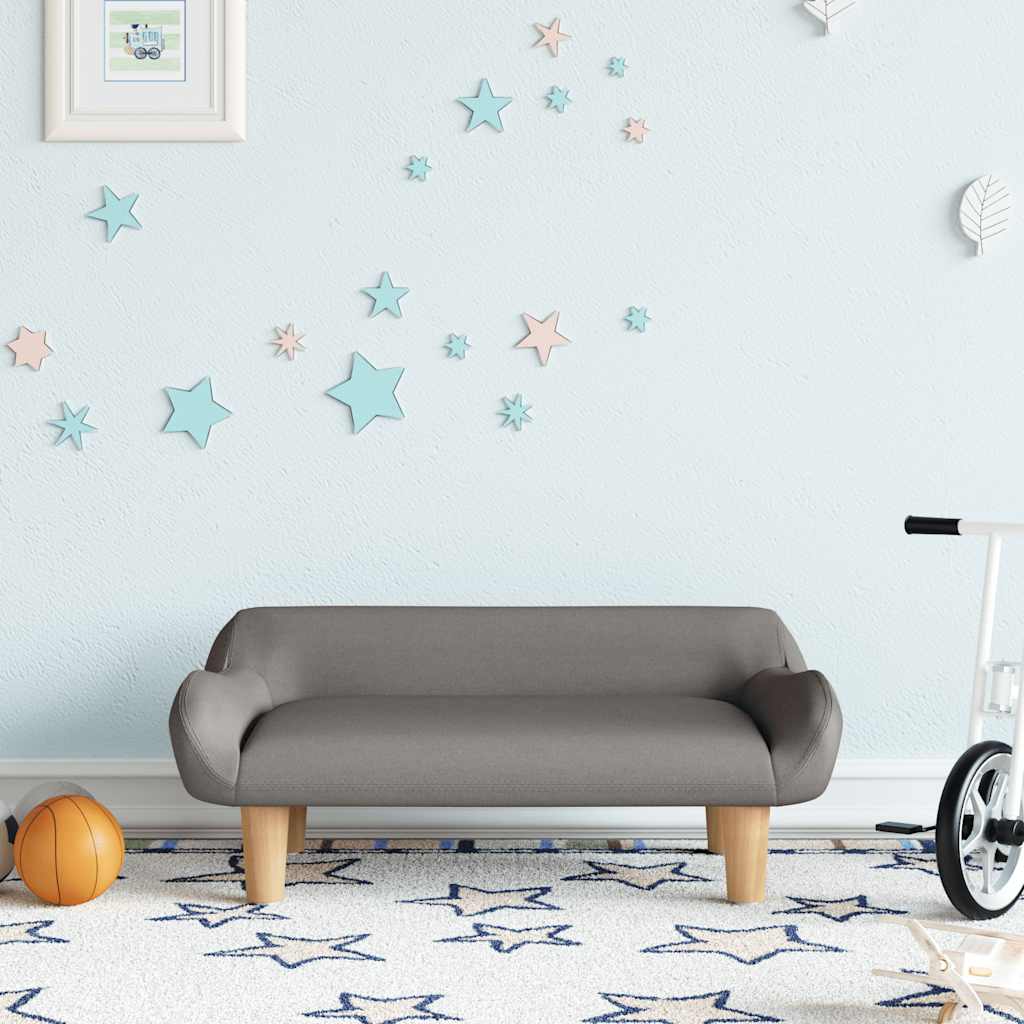 Kindersofa Creme 70x40x24 cm Stoff