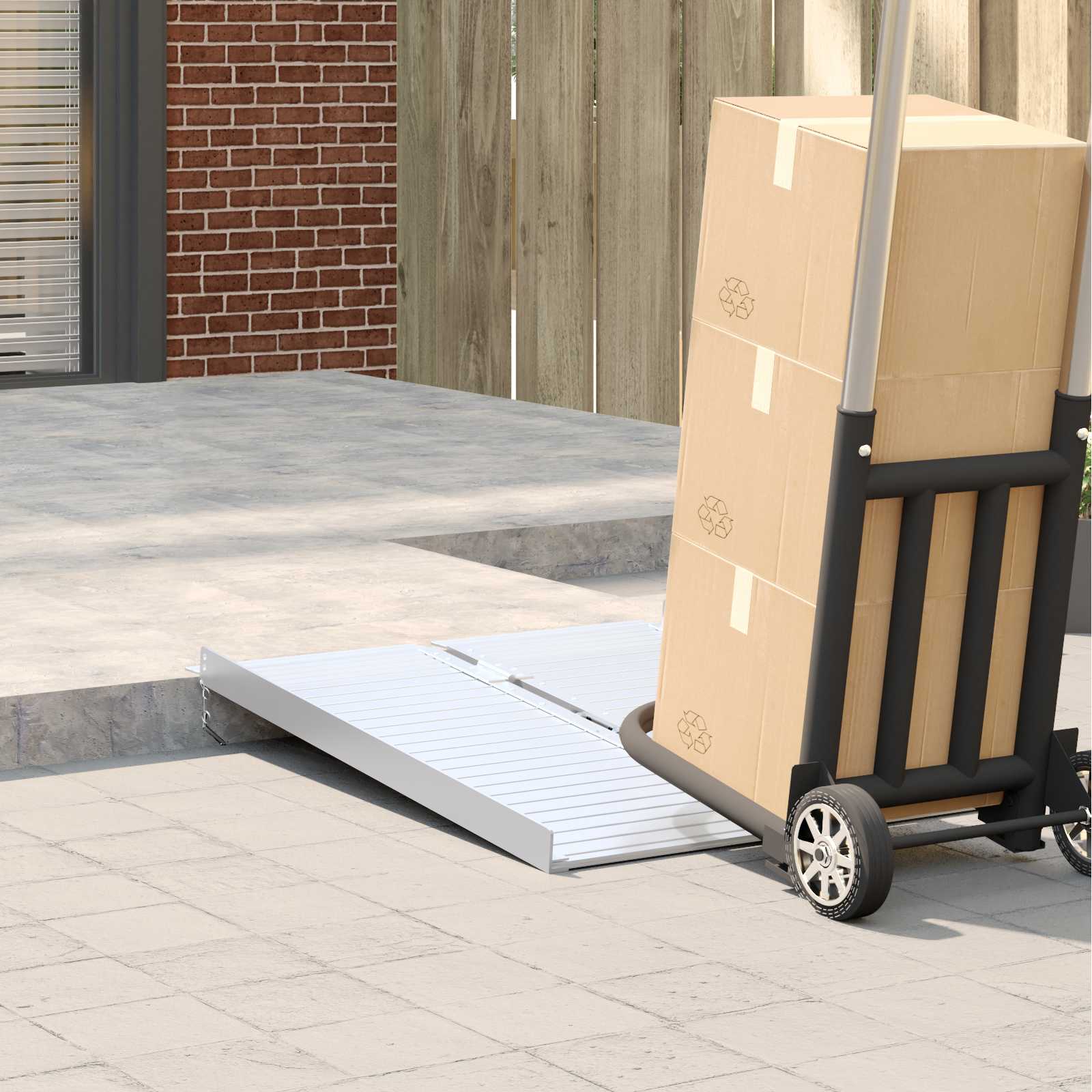 Rampe für Rollstühle 270 kg Silber 62 x 73 x 5 cm Aluminium