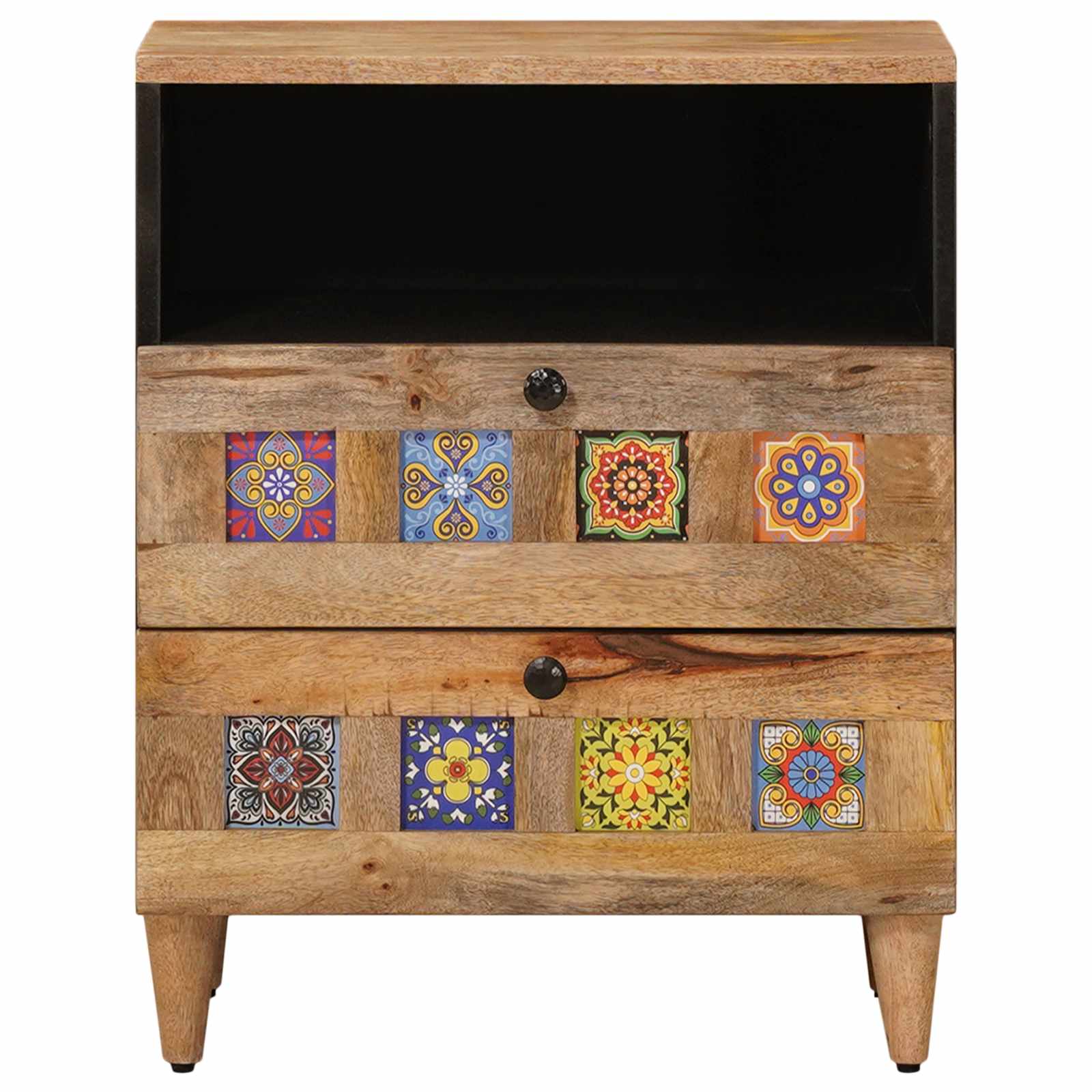 Nachttisch Braun 50 x 33 x 62 cm Massivholz Mango