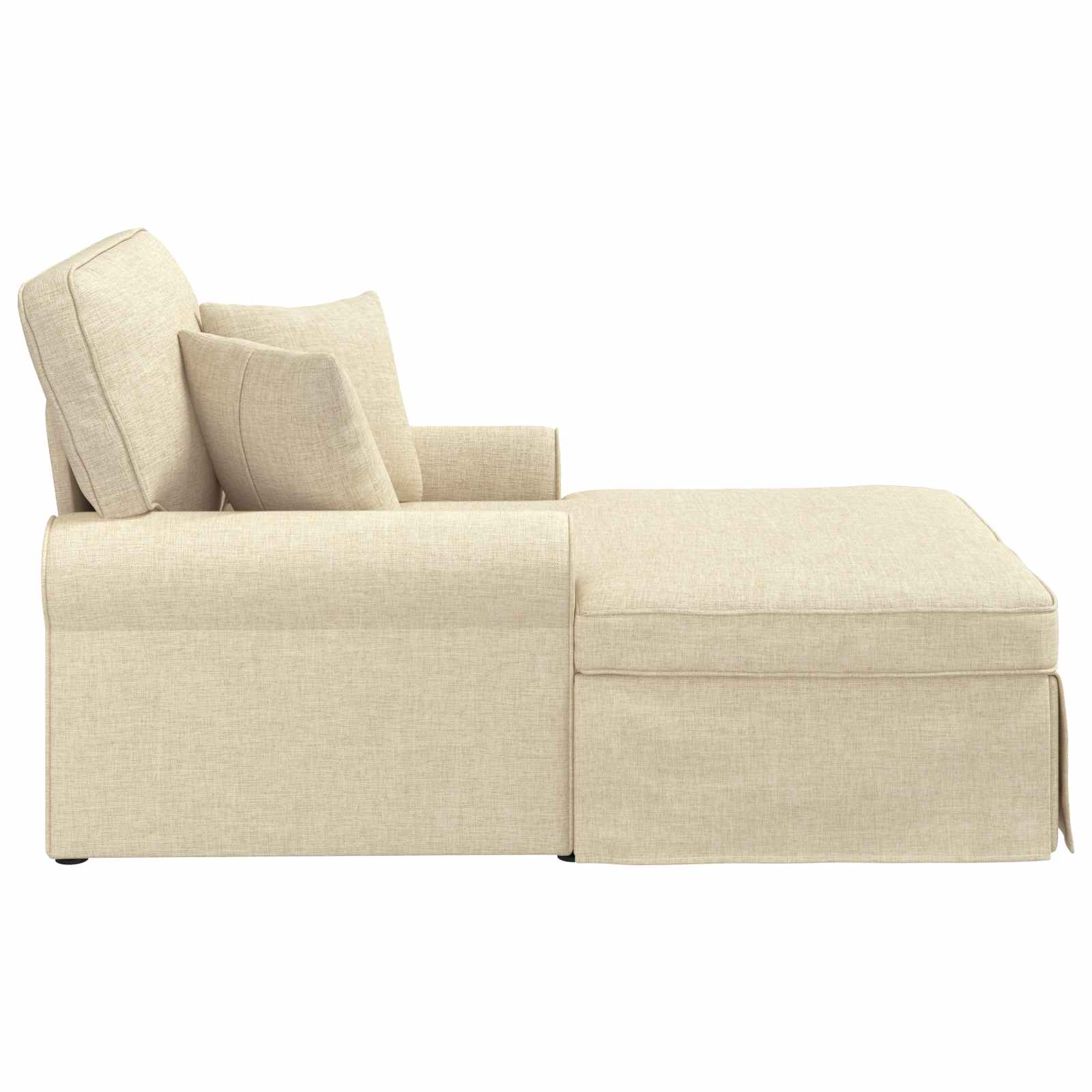 Chaise Lounge mit Rock mit Kissen 3 pcs Hellgrau Stoff